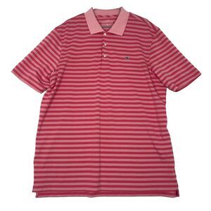 Vineyard Vines Performance Striped Short Sleeve Polo Shirt Men's Size‎ XL Pink